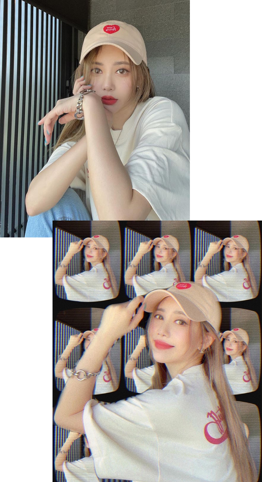하트 모자 코디 귀여운 캡스앤스태프 스마일 볼캡! 25