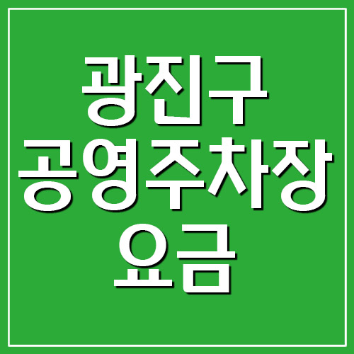 광진구 공영주차장 요금&#44; 운영시간&#44; 위치