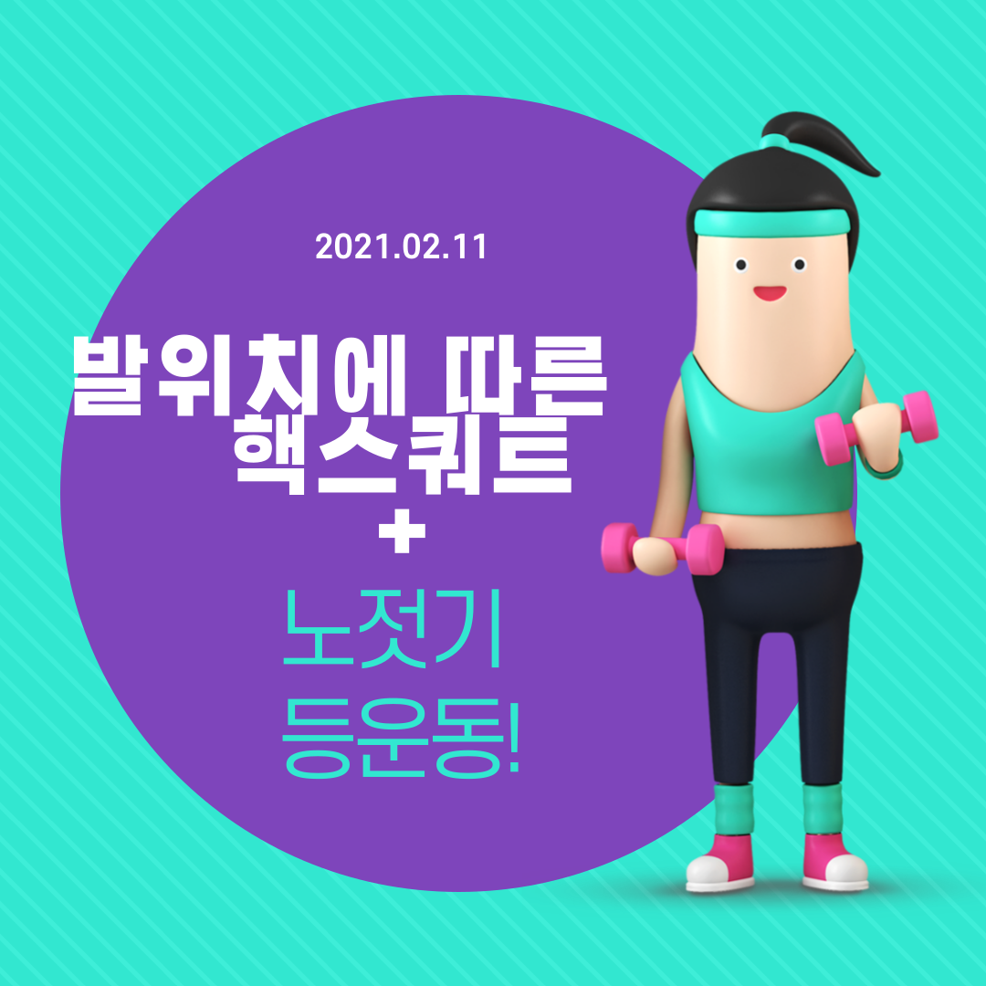  핵스쿼트와  등운동 로우 자극찾기