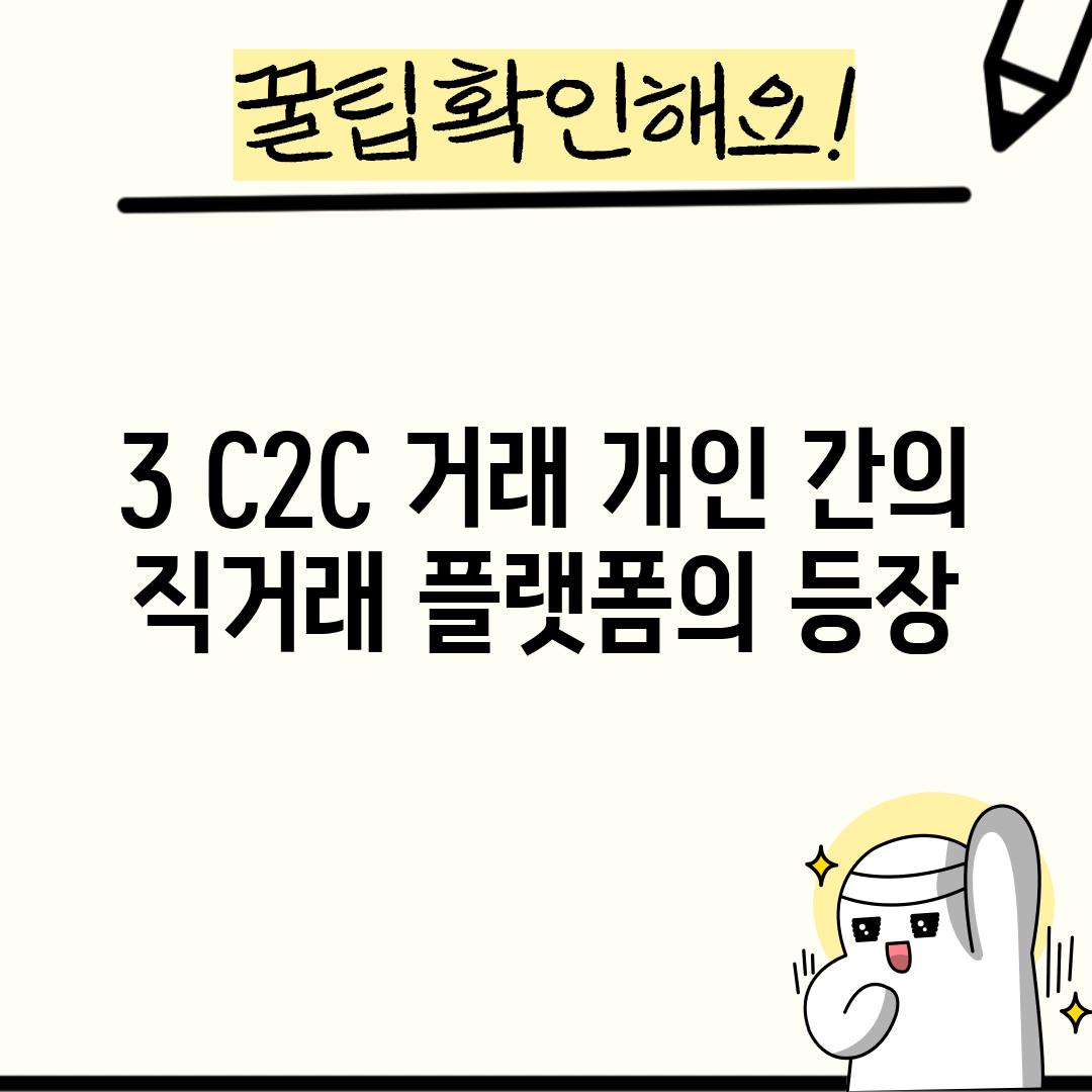 3. C2C 거래: 개인 간의 직거래 플랫폼의 등장