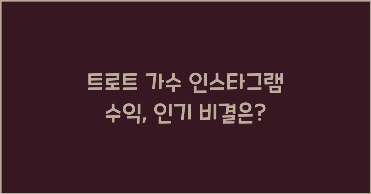 트로트 가수 인스타그램 수익