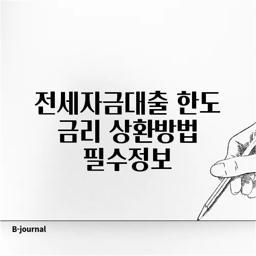 전세자금대출 한도 금리 상환방법 필수정보