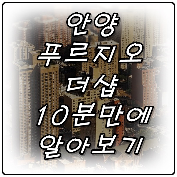  안양역 푸르지오 더샵 10분만에 알아보기