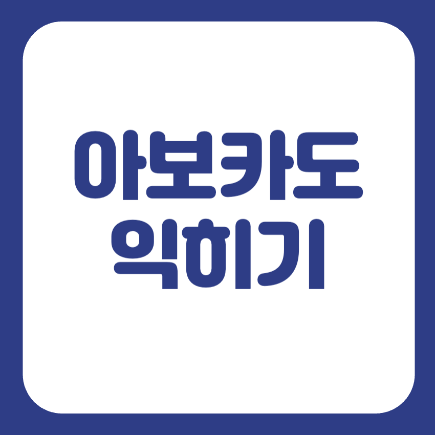 아보카도 후숙 방법