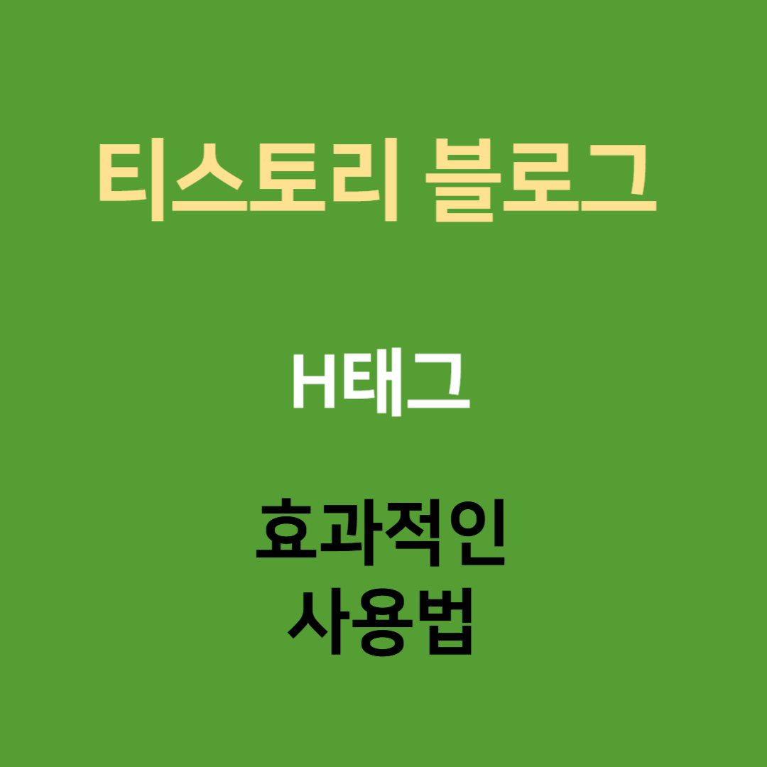 티스토리 블로그 H태그 효과적인 사용방법