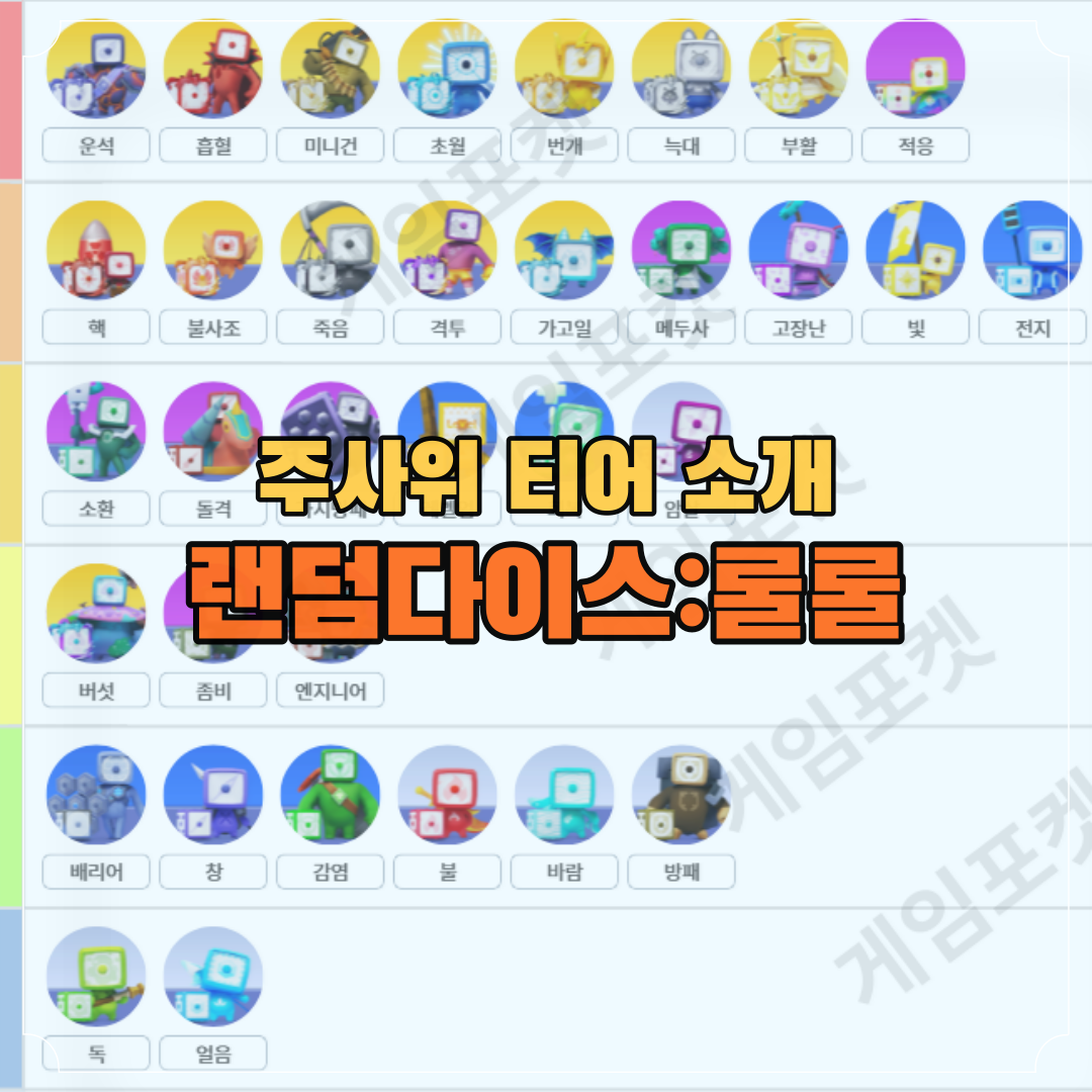 랜덤다이스롤롤 주사위 티어 및 덱구성 랜덤다이스롤롤 주사위 티어 및 덱구성
