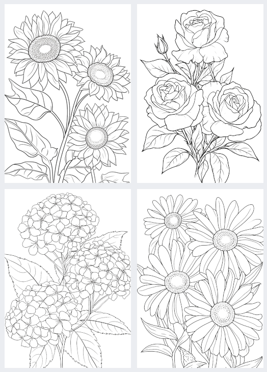 coloring book page 4 Flower