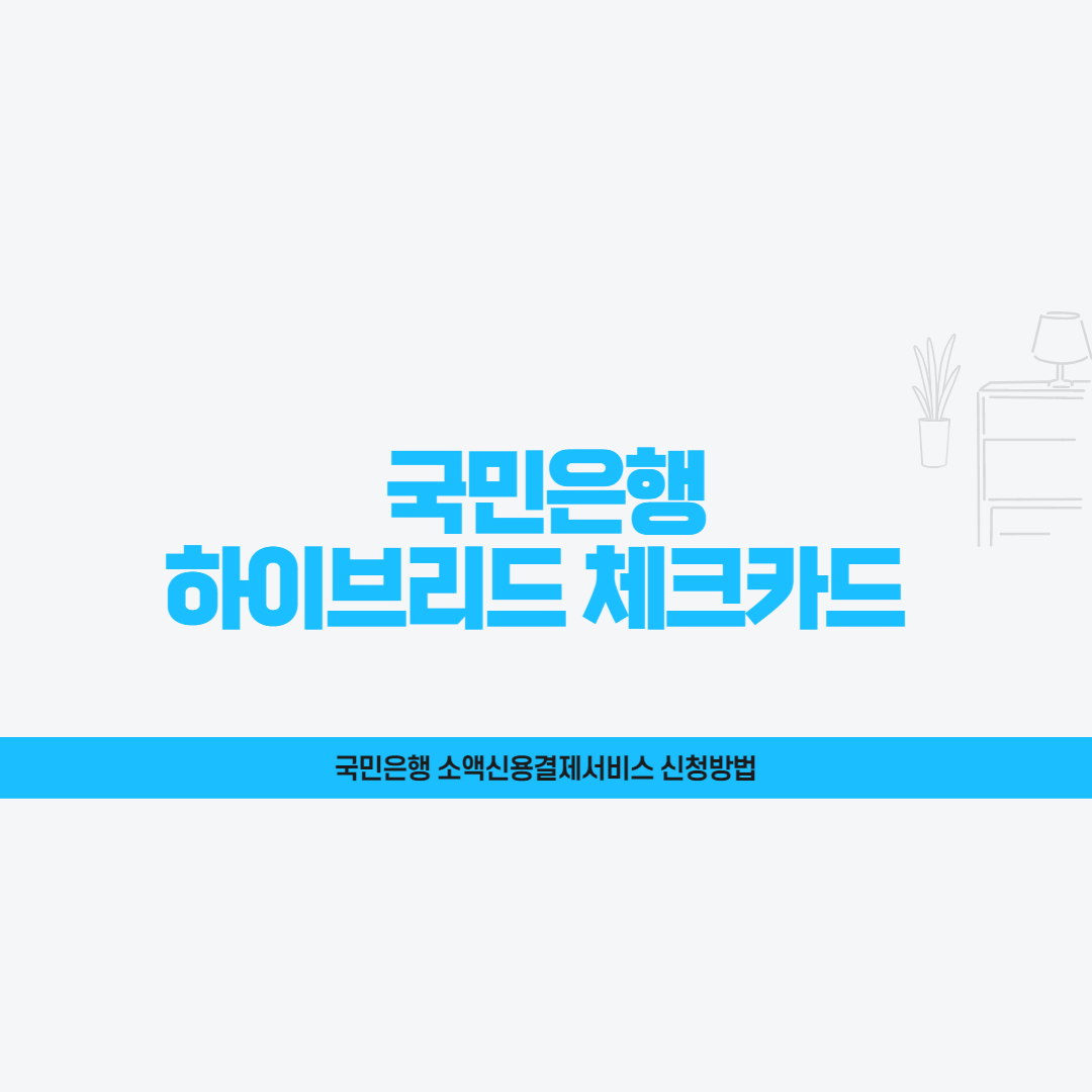  국민은행 하이브리드 체크카드 국민은행 소액 신용 신청방법