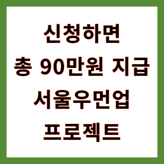  서울시 사는 여성이라면 구직지원금 90만원 서울우먼업프로젝트