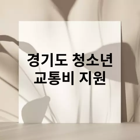  경기도 청소년 교통비 지원 신청 방법 및 지급일 총정리