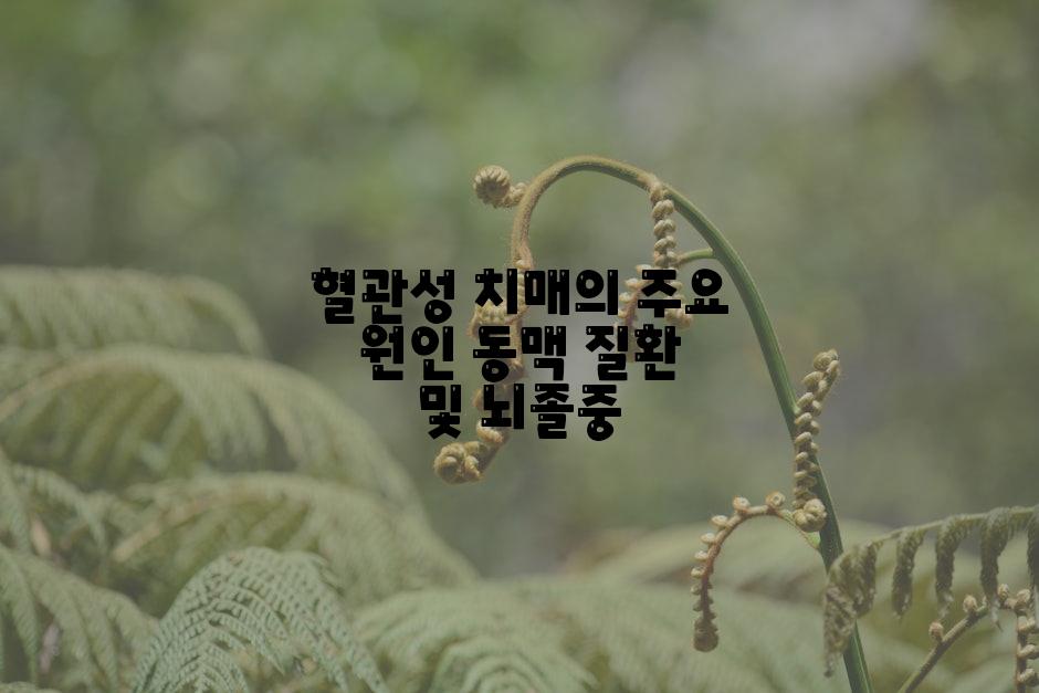 혈관성 치매의 주요 원인 동맥 질환 및 뇌졸중