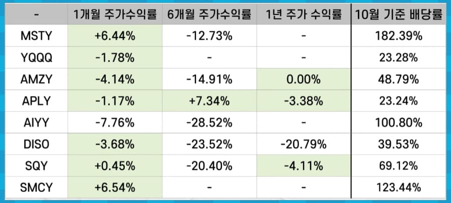 일드맥스 그룹 D 주가수익률