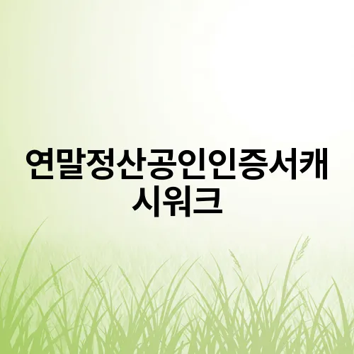 연말정산공인인증서캐시워크