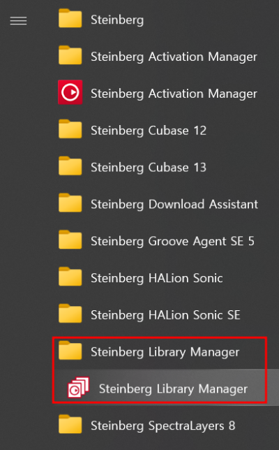 Steinberg Library Manager 응용 프로그램