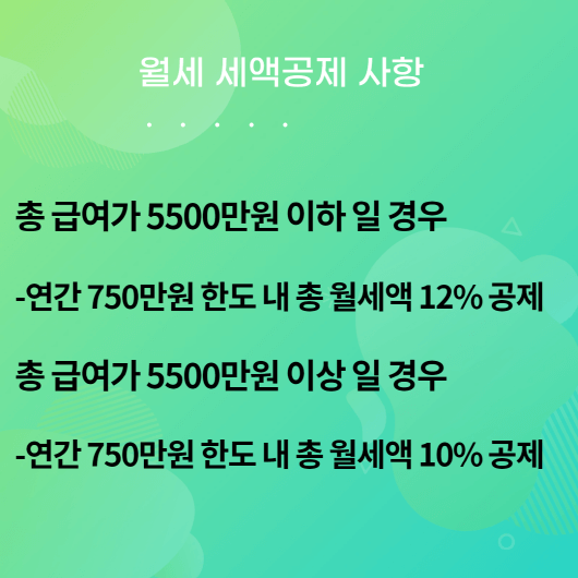 월세 세액공제 사항