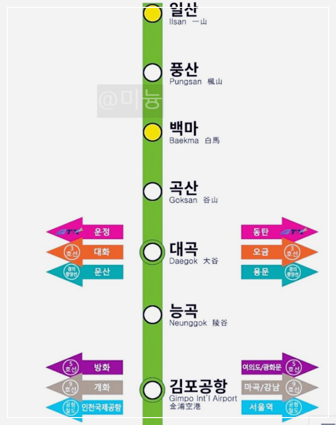 대곡소사선 노선도 및 정차역&#44; 배차간격&#44; 소요시간&#44; 요금