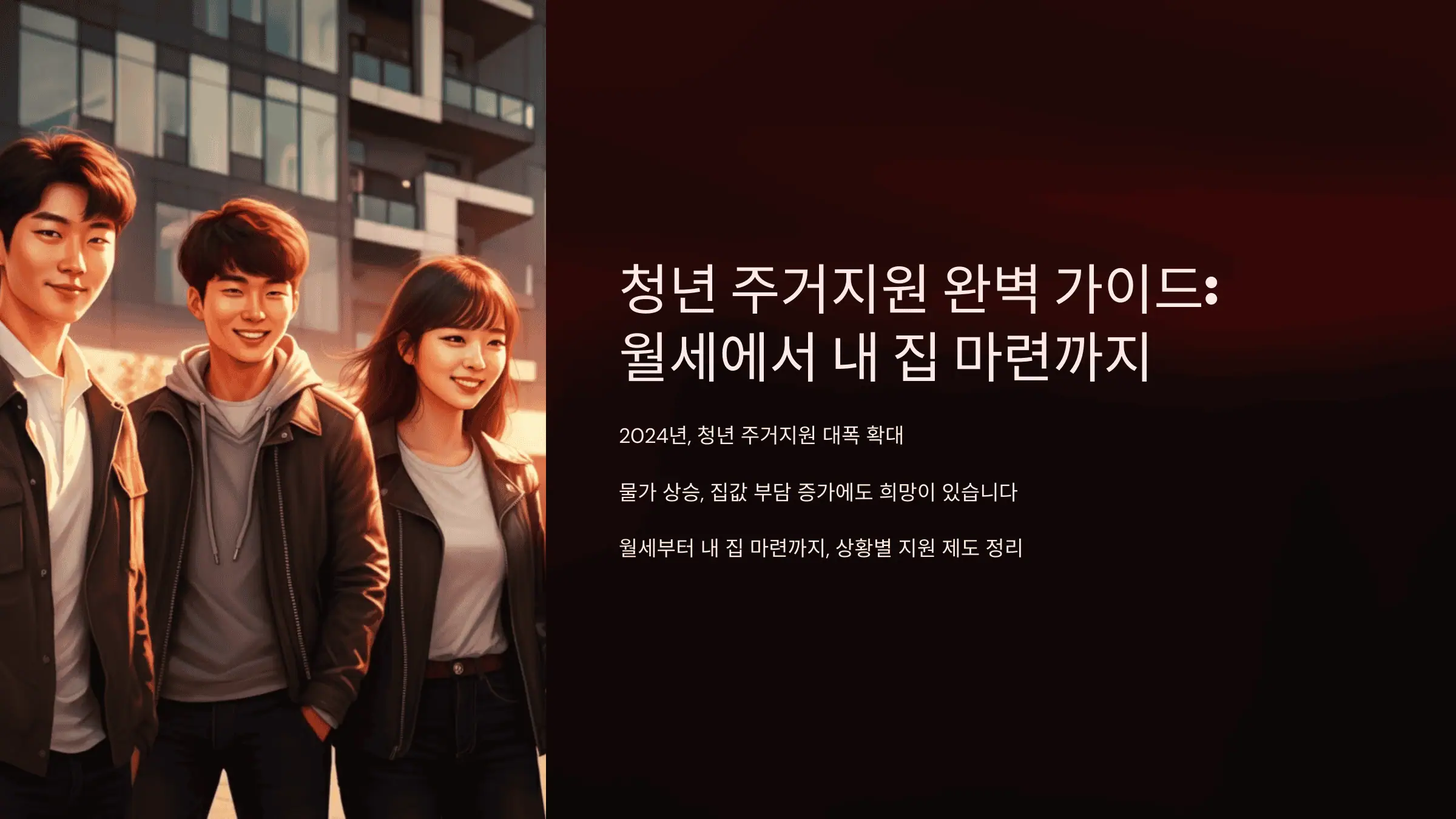 청년 주거지원 완벽 가이드: 월세에서 내 집 마련까지