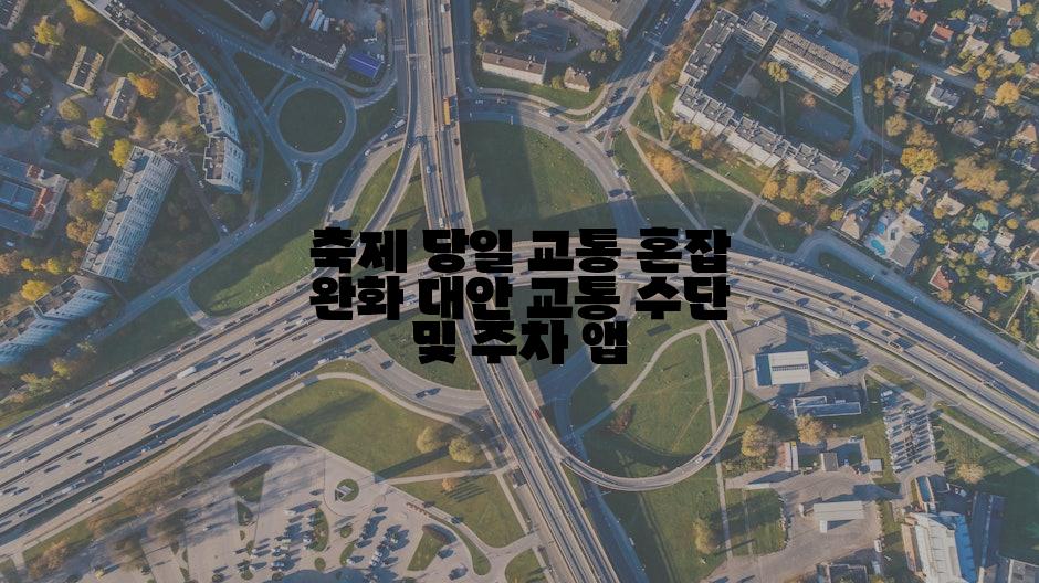 축제 당일 교통 혼잡 완화 대안 교통 수단 및 주차 앱