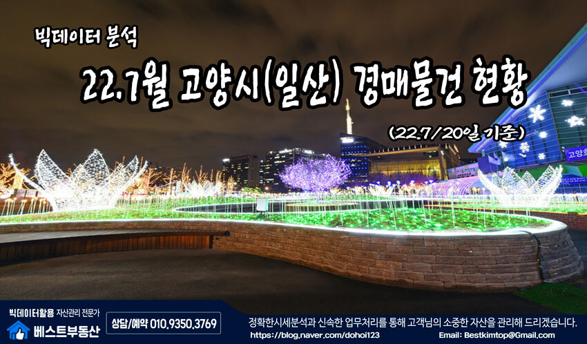  고양시(일산) 아파트 경매물건 분석-(7/20일 기준)!!!
