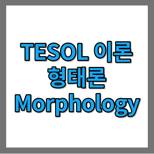 [TESOL 이론] 형태론(Morphology)
