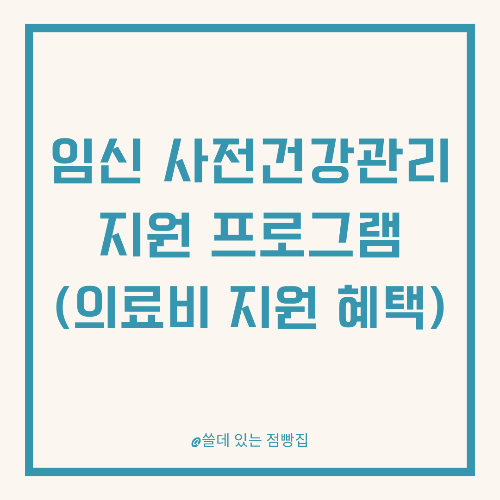 임신 사전건강관리 지원 프로그램 (의료비 지원 혜택)