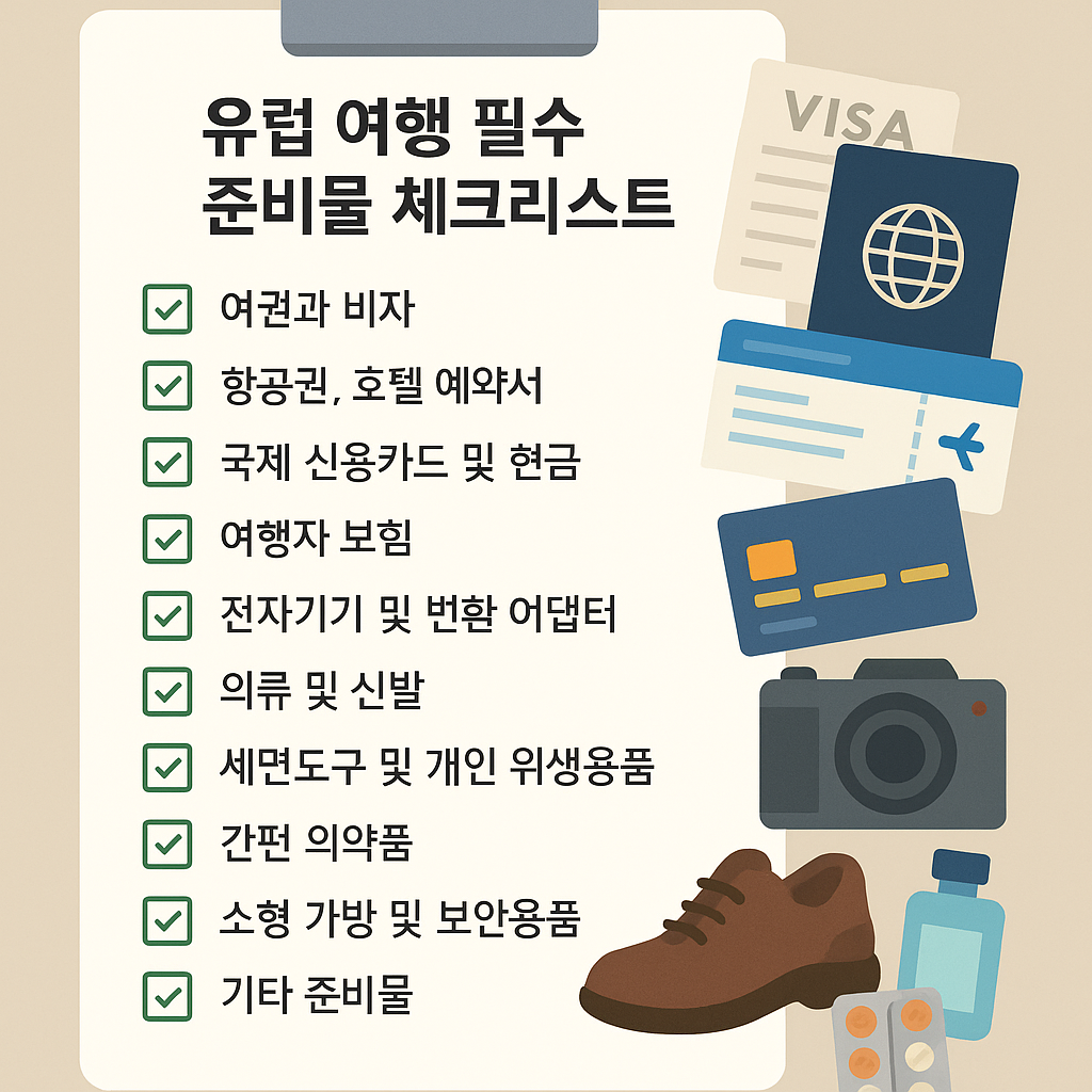 유렵 여행 필수 체크 리스트