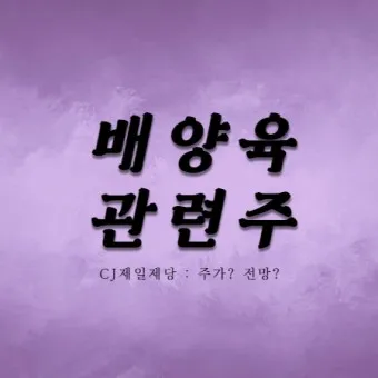 배양육 대장주 관련주 TOP5 총정리_13