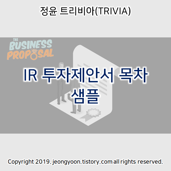  IR 투자제안서 목차 샘플