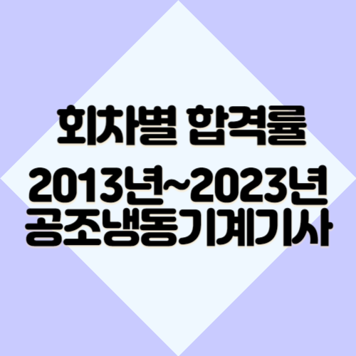 공조냉동기계기사 [최신] 2013년~2023년 회차별 필기&실기 합격률