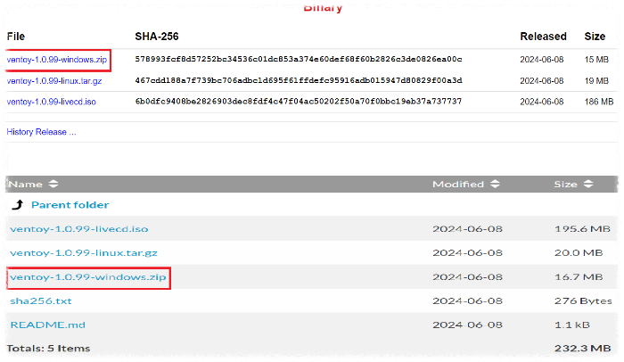 Ventoy 프로그램 다운로드