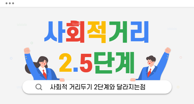  사회적거리두기 2.5단계??사회적 거리두기의 뜻과 단계별 행동지침!