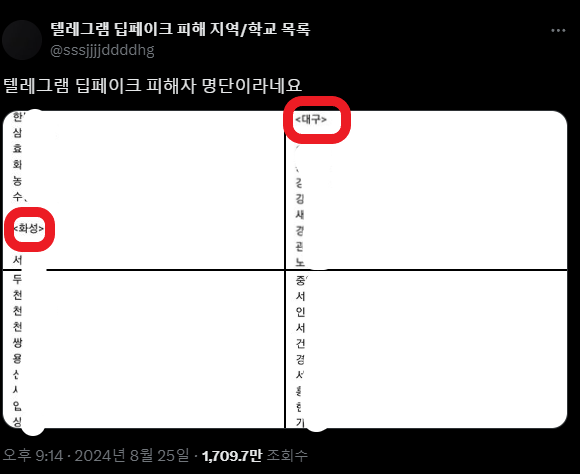 딥페이크 학교 명단