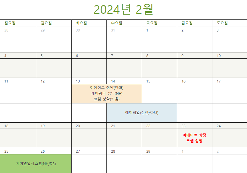  2월 공모주 일정 정리
