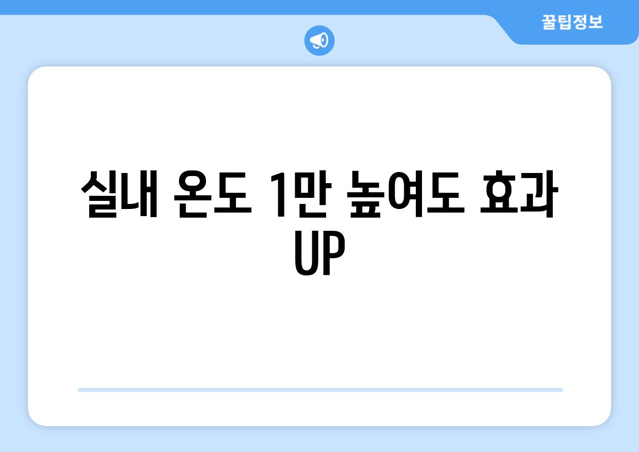 실내 온도 1만 높여도 효과 UP