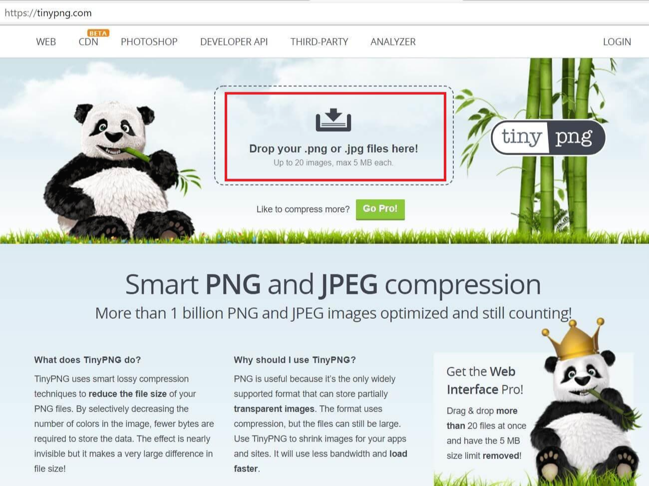 사진 용량줄이기 JPG PNG 사진 파일 압축 TinyPNG.com