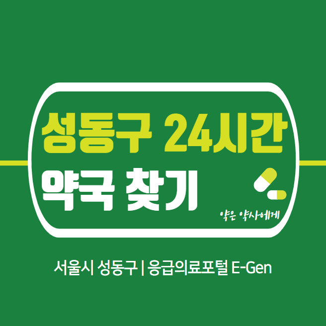  성동구 24시간 당번약국 | 심야간 휴일 주말 일요일 당직약국 33곳