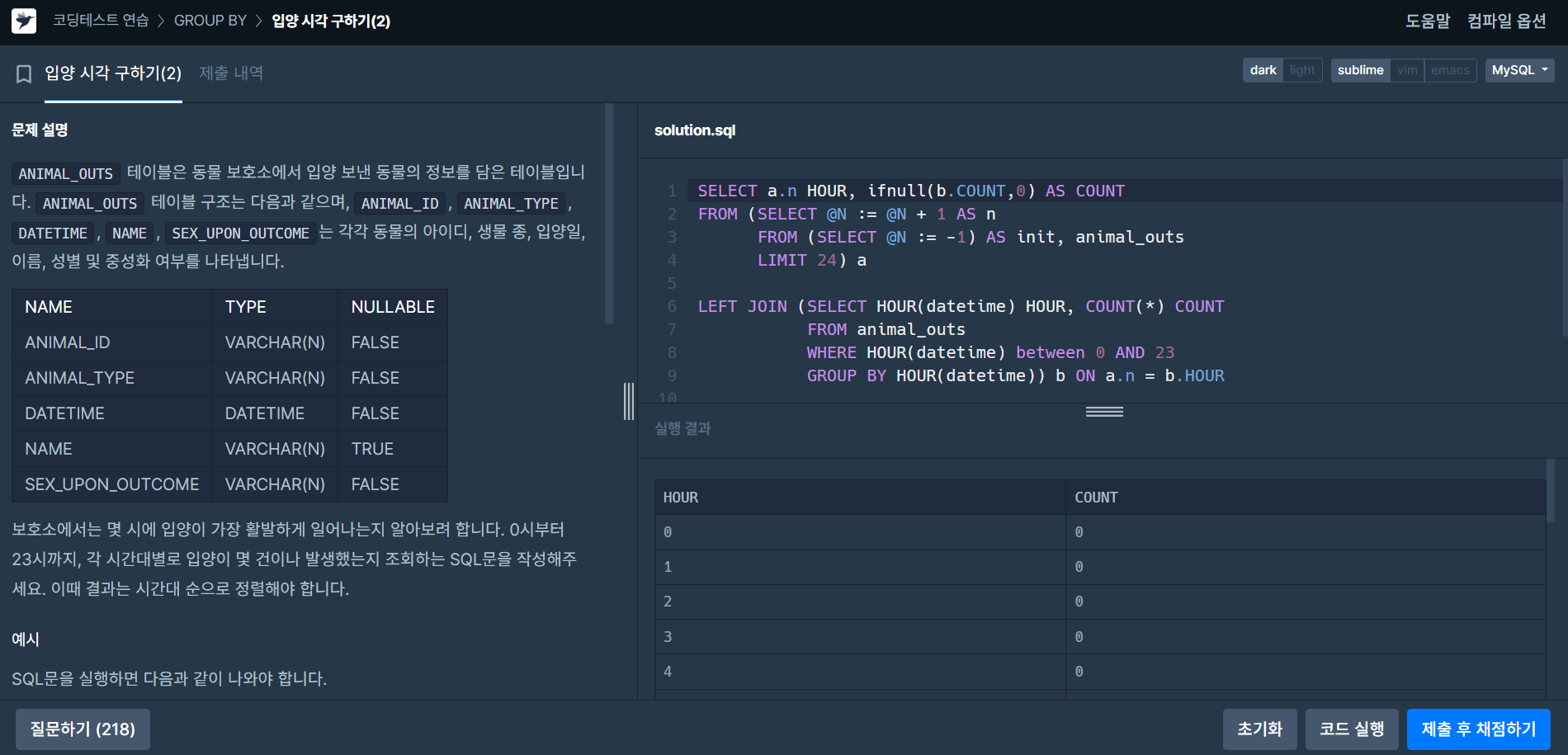 [SQL 코드카타] Lv.5 71 ~ 74번