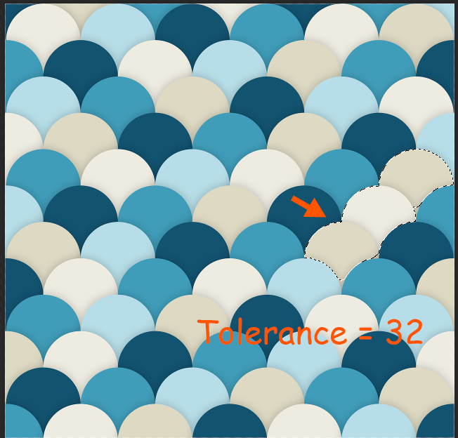 Tolerance(허용 오차) 수치에 따른 영역 선택