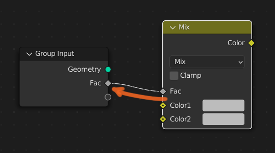 Input 값에 Radius or Fac 값을 넣었을 때 Modifier에서 조절할 수 있음.