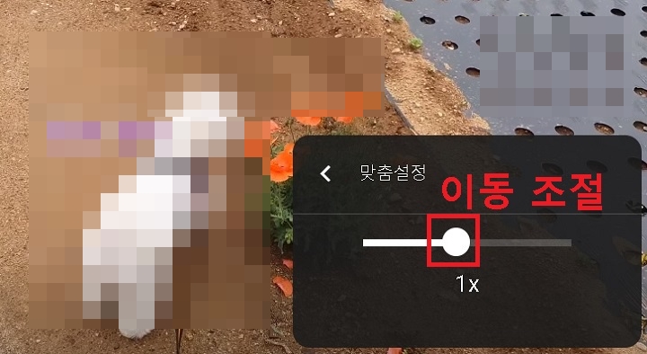속도 조절 창 보임
