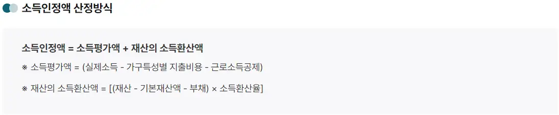 기초생활수급자-소득인정액-산정방식