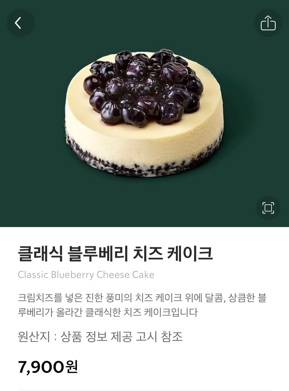 블루베리 치즈 케이크