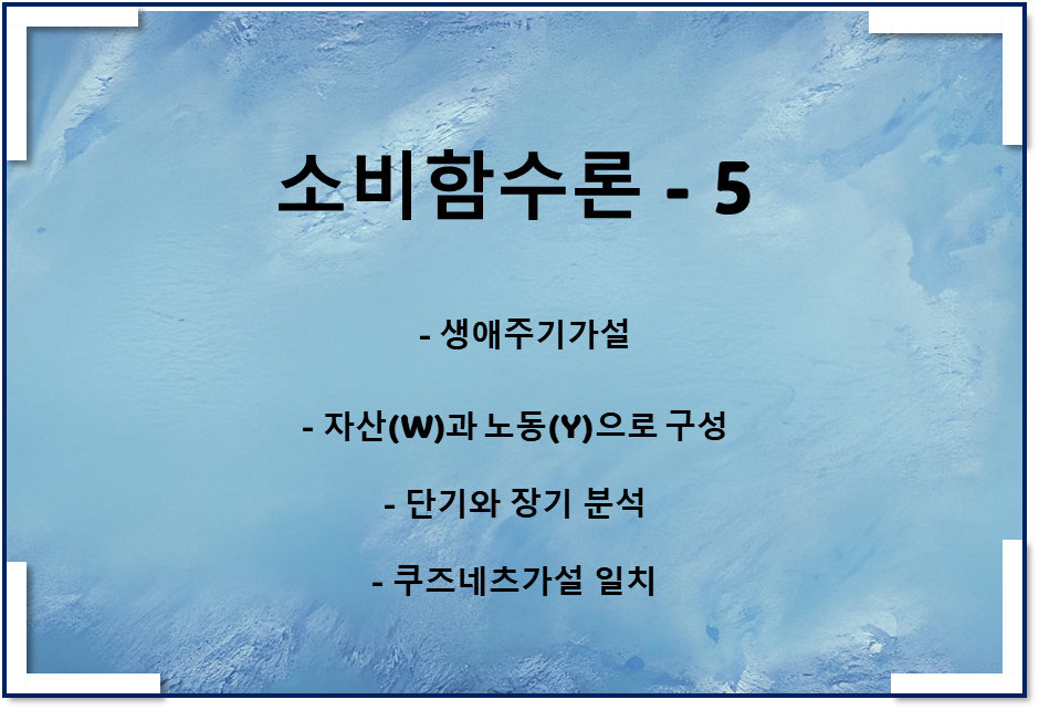  소비함수이론5 - 생애주기가설, 쿠즈네츠가설 일치
