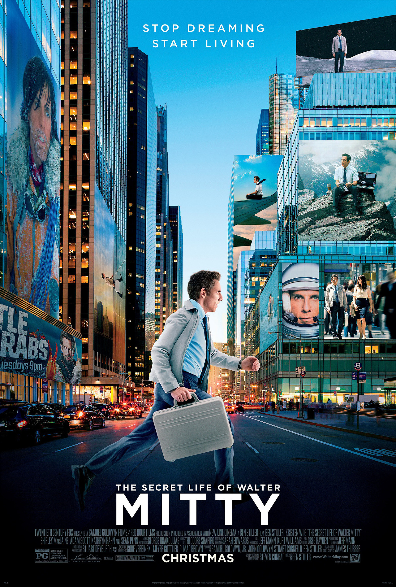 주인공 월터가 도시를 걷는 모습의 영화 &#39;월터의 상상은 현실이 된다&#39; 포스터 사진이다.