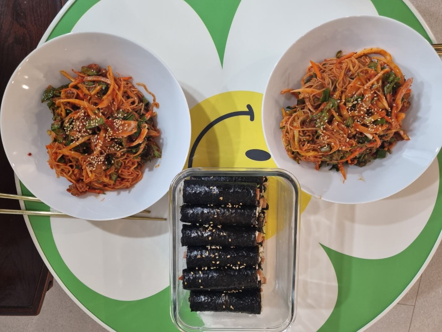 골뱅이 비빔국수와 스팸청양고추 꼬마김밥 집밥 레시피