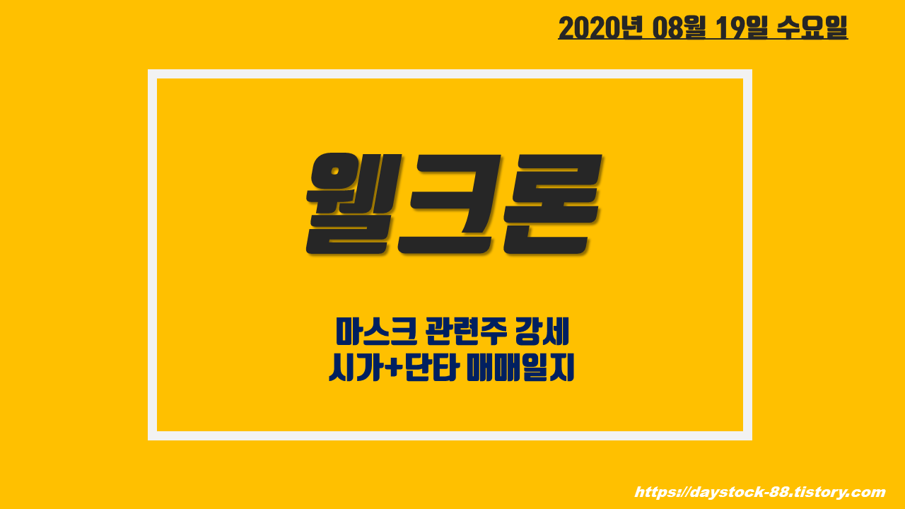  웰크론 주식 주가 전망 - 마스크 테마 강세 ! 시초가 매매 일지