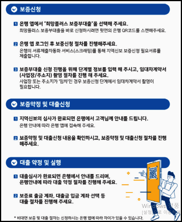 소상공인 희망플러스 특례보증 보증신청