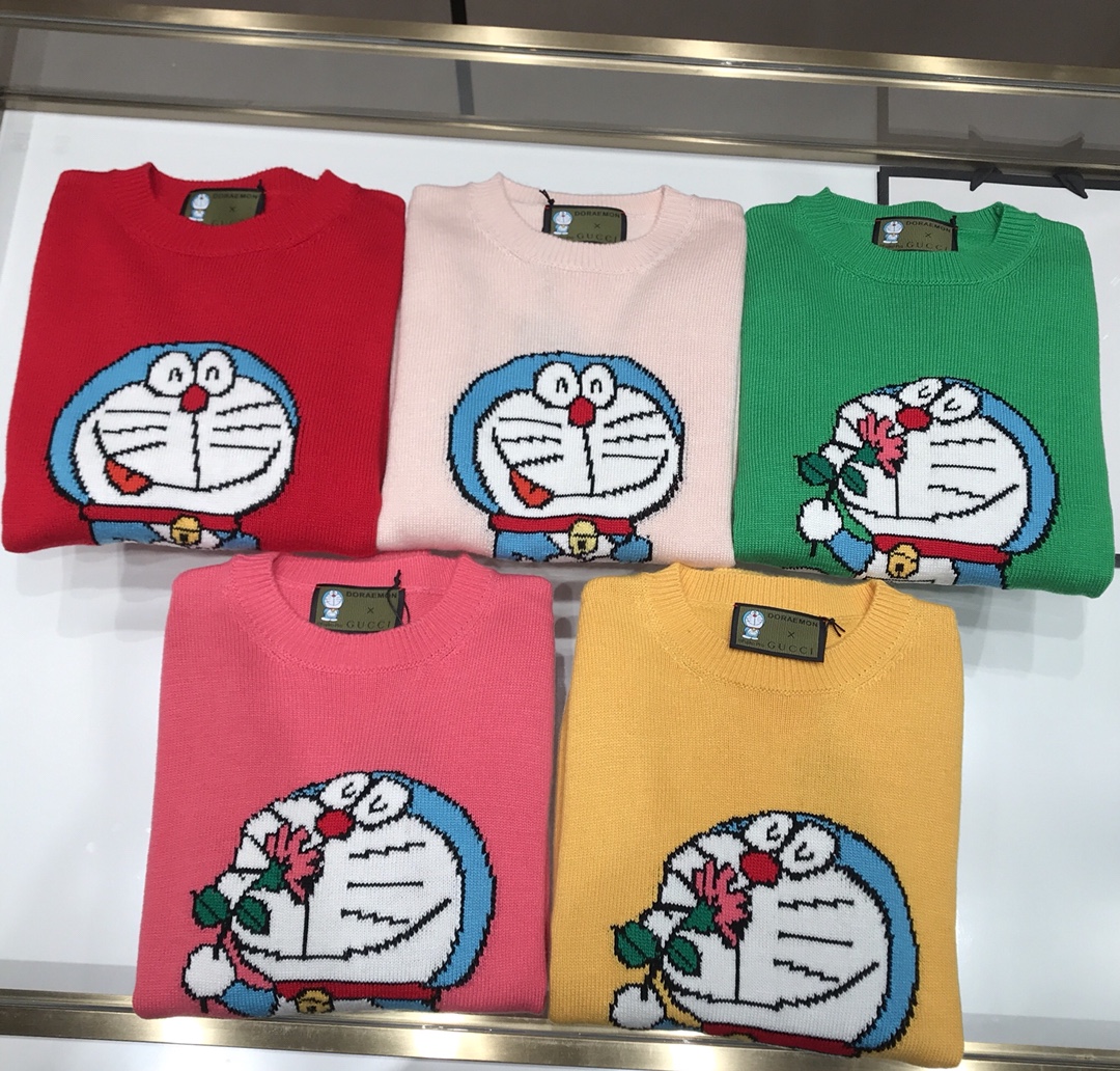  [GUCCI x DORAEMON] 구찌 X 도라에몽 울 니트 스웨터 655654 XKBVZ 5324 (5 COLOR)