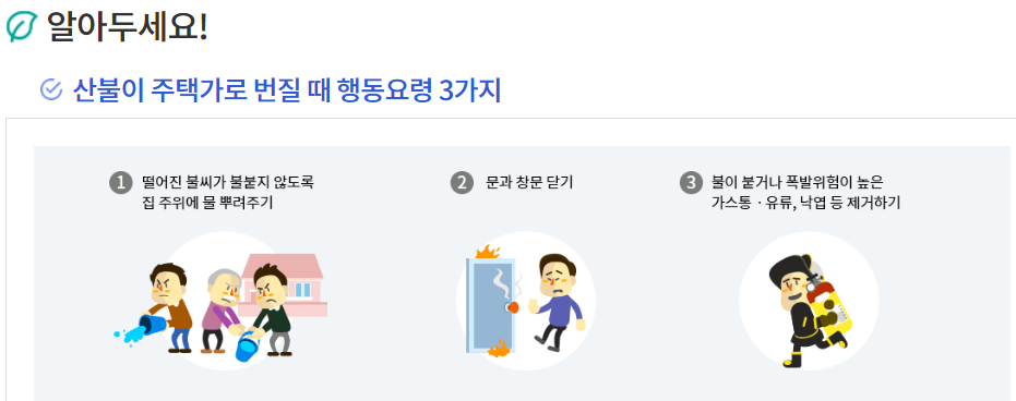  강릉산불 블랙박스 영상, 산불 대피요령