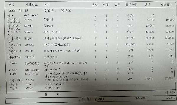 족저근막염진료내역서-초진